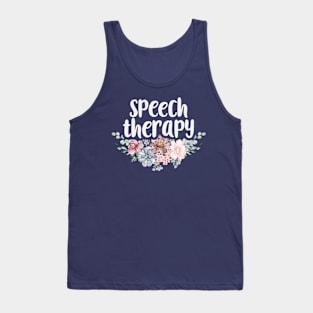 Cute Floral Speech Therapy / Cute Speech Language Pathologist Gift / Colored Hear Tank Top